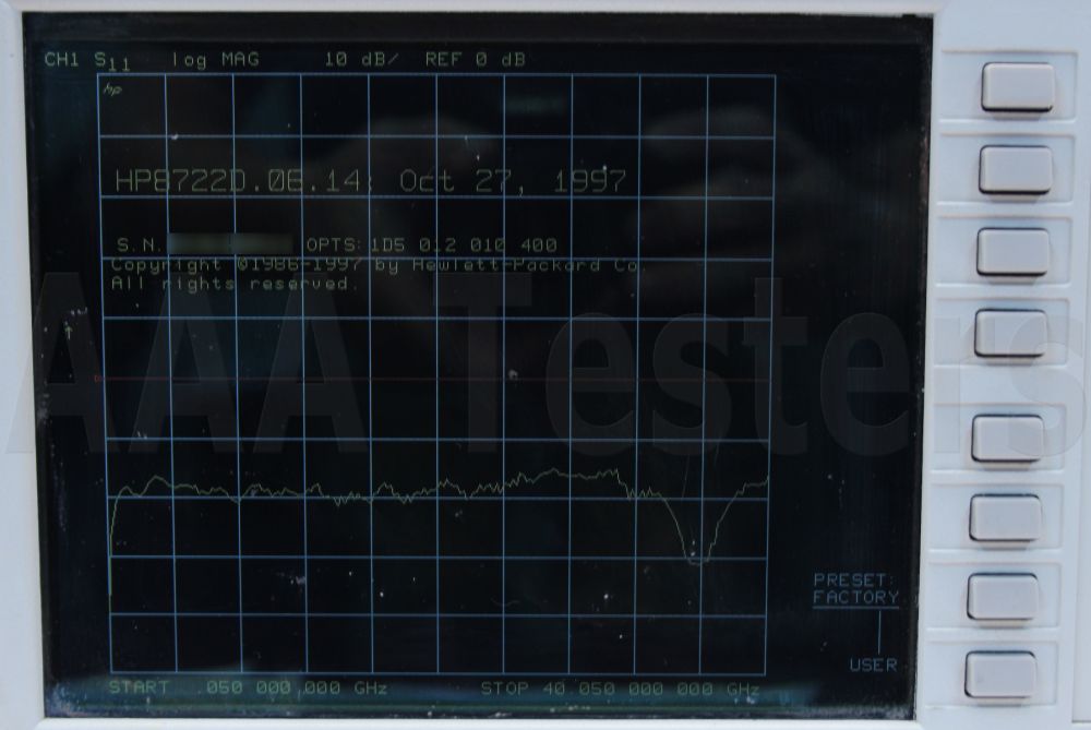 On Sale! Agilent 8722D Vector Network Analyzer 8722-D Model