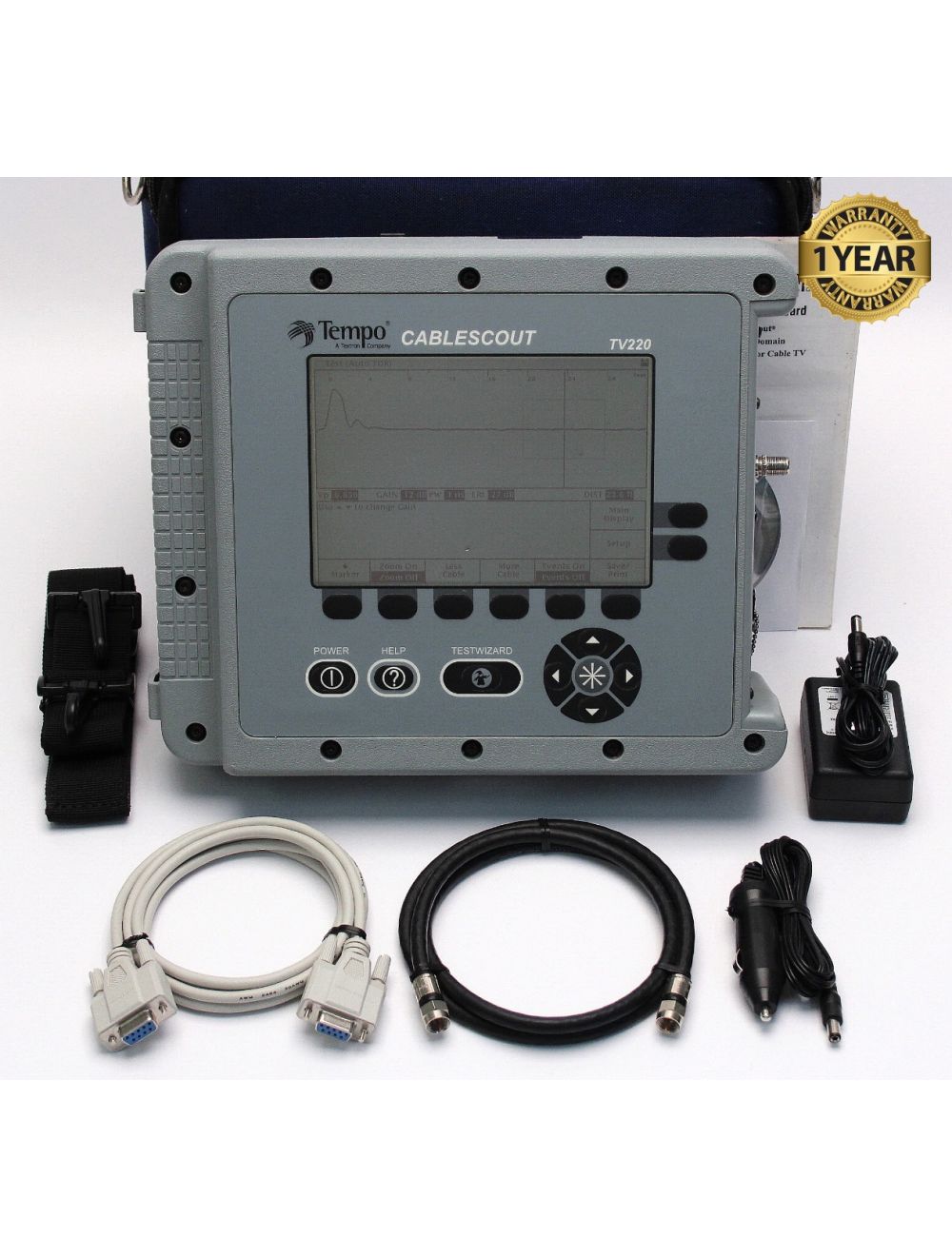 tempo cablescout tv220 catv tdr cable tester greenlee tektronix